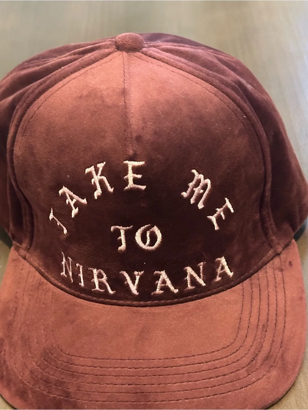 Take Me to Nirvana Embroidered Cap - Brown